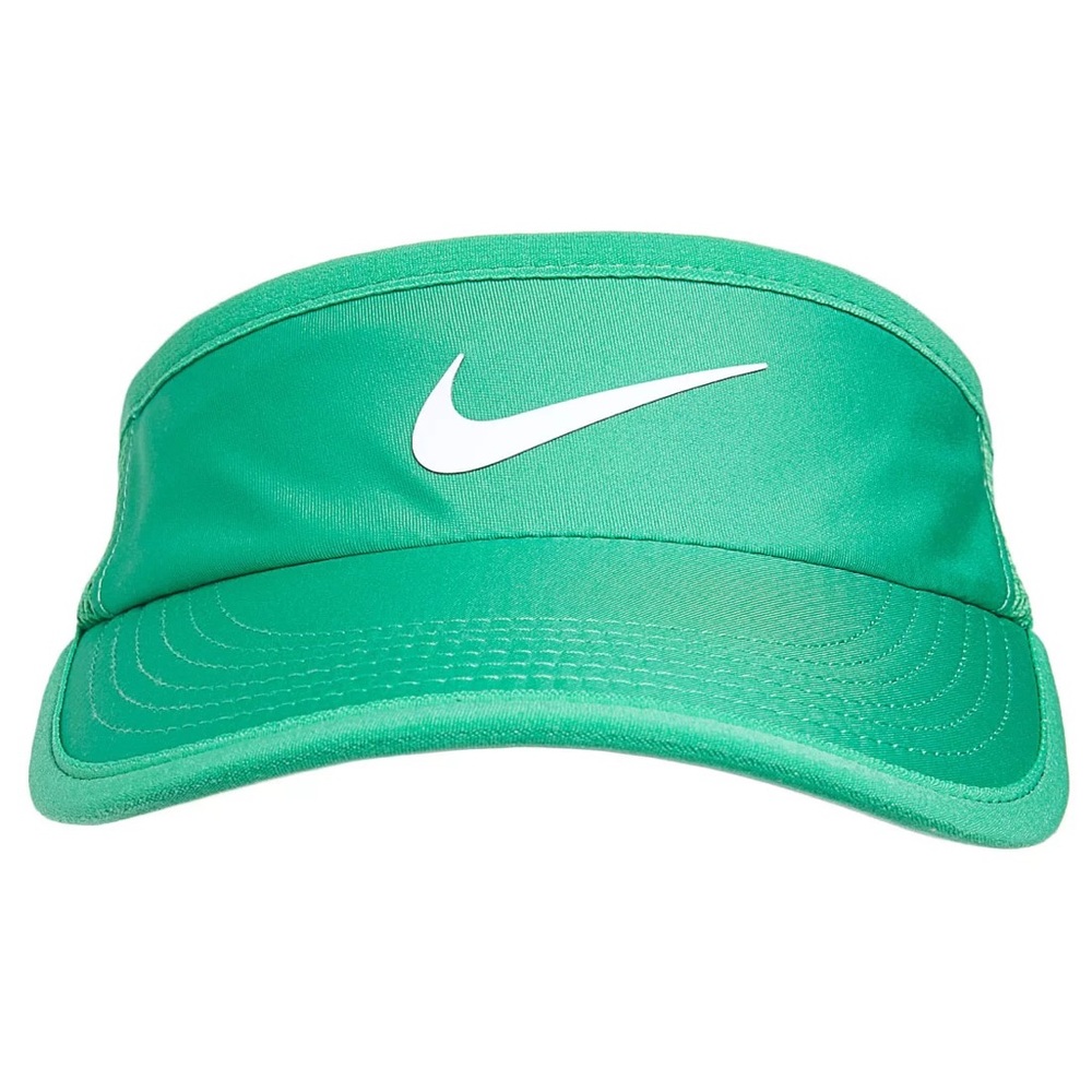 Nike Court FeatherLight DriFit Tennis Visor for Women in Lucky Green